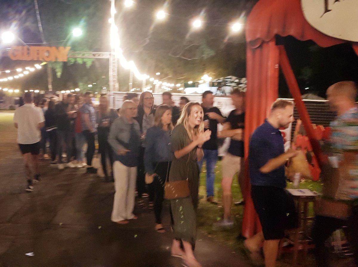 LeoKearse's tweet photo. Audience queuing round the block for a sold out Great British Hate Off last night @gluttony_fringe! And a killer show with @waynedeakin @DariusDavies crushing it. Selling fast for 1120pm tonight - tickets at https://t.co/ZHTb4wIIkW

#adelaidefringe #adelaidefringe2020 #gluttony https://t.co/JlUc7piATb
