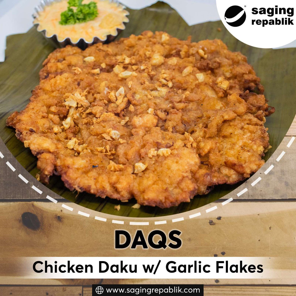 sagingrepablik's tweet photo. Fried Chicken lovers unite! Saging Repablik now serves it's newest #daqs (Chicken Daku with Garlic Flakes). 🍗

Crispy, golden exterior and tender interior, it doesn’t get any better. Try it yourself!

#sagingrepablik #ChickenDaku https://t.co/5FYwzNxyeV