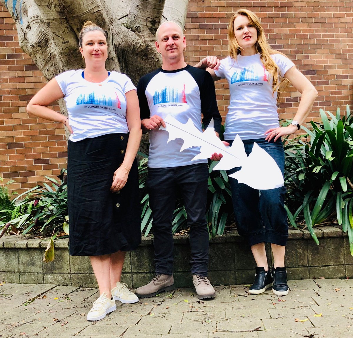 fleming_crystal's tweet photo. “It’s climate change stupid”. Climate Crisis National Day of Action, Sydney. T-shirts raising money for bushfires recovery. #actonclimate #climatecrisisnda #climatestupid #MatesForClimate https://t.co/8IhMCVcsHv https://t.co/jbzqLmAO0n