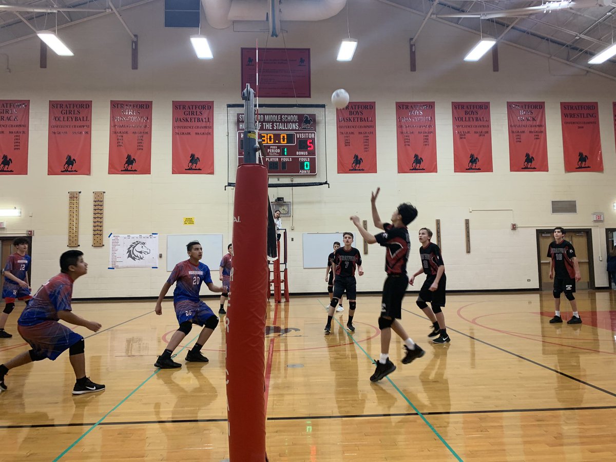 Congratulations to Marquardt’s 8th grade boys volleyball team for taking home tonight’s 1st place trophy! Congratulations to our very own Stratford Stallions for earning the 2nd place trophy! Awesome job tonight boys! 🏐 #WeAreStallions #ProudToBeD93 <a href="/CCSD93/">CCSD93</a>