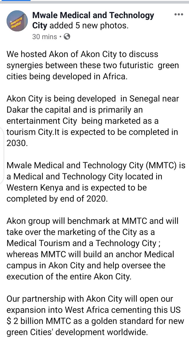 Julius Mwale continues his PR blitz by announcing that MMTC will be marketed by musician  @Akon and that Akon's city project will use Mwale MTac as a benchmark of success.Another claim with no evidence.