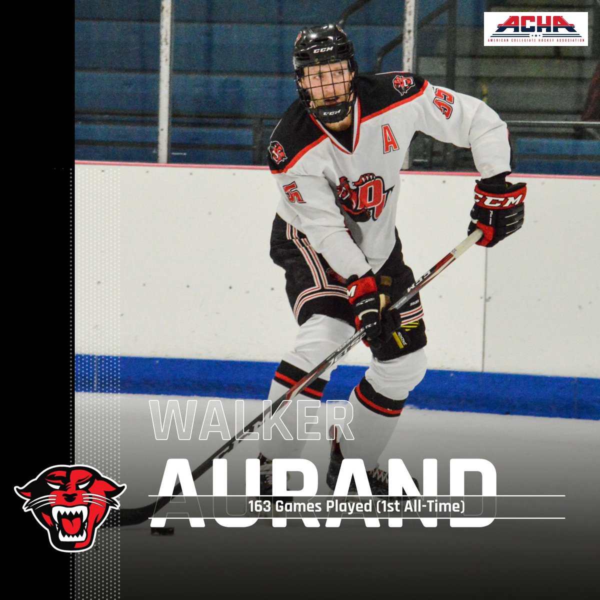 DU_DIHockey's tweet photo. Tough loss tonight to the Illini, but a milestone was reached tonight

After playing in his 163rd game tonight, @WAurand moves into #1 all-time games played in #DUD1Hockey history!

Way to go Walker! https://t.co/CgFQ6FN7eD