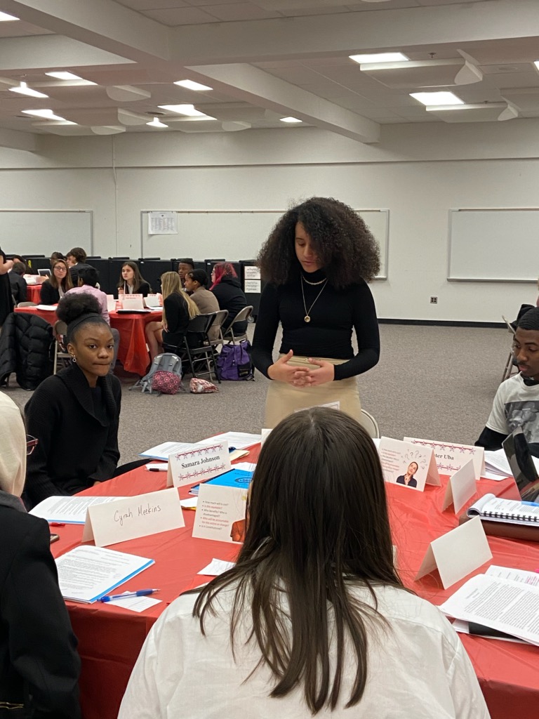 RHSSocSci's tweet photo. Randallstown High School students engaged in civic action at the 2020 Baltimore County Model Congress.  @RHS_PTSA1 @RandallstownHS  @BCPS_SocialSci https://t.co/geBSjSY5QF