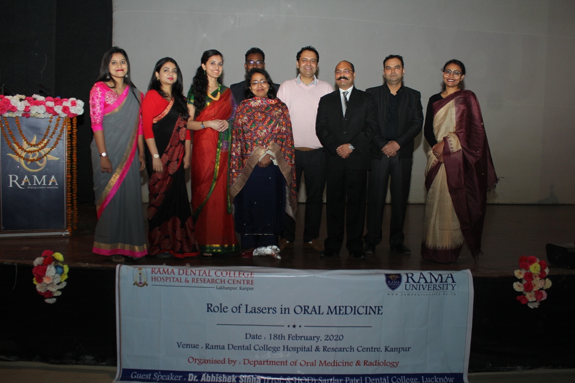 RamaUniversity's tweet photo. Department of #OralMedicine and #Radiology, #RamaDentalCollegeHospital and Research Center organized a #CDEProgram on “Role of #LASERS in #OralMedicine” on Feb 18, 2020 https://t.co/xahV9487Fx