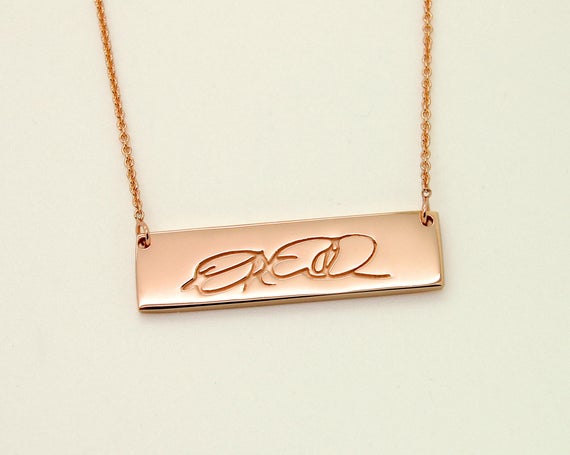 14K Solid Rose Gold Bar Necklace - Real Gold #jewelry #necklace @EtsyMktgTool etsy.me/2ENsTwF #rosegoldbar #14ksolidrosegold