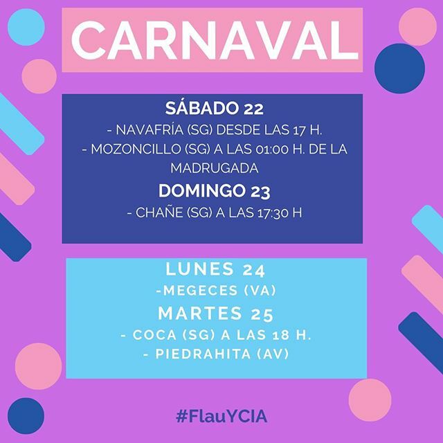 Buenos y poco fríos días. Por fin ha llegado para nosotros la mejor fecha del año ya que podemos ser nosotros mismos sin tapujos y hacer “el carnaval” a nuestro modo.  Aquí os dejamos todo el asunto de estos días. #flauycia ift.tt/2Pa8wwT