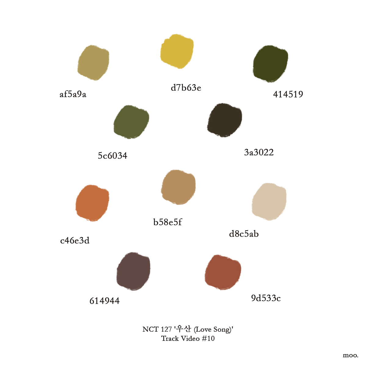 เราชอบมู้ดแอนโทนของ boom, love song (nct 127) มากๆ เลยลองดูดสีออกมา ได้เป็นพาเลทสีน่ารักๆๆๆ มาสองเลยแหนะ