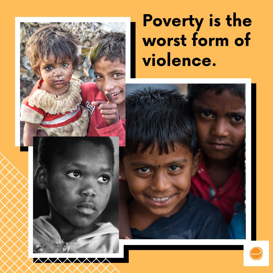 gobarefoot_co's tweet photo. Poverty is the worst form of violence.
.
.
#gobarefoot #crowdfunding #CSR #disasterandrelief #dogood  #donors #DoSomething #education #fairtrade #FollowFriday #foundation #fundraising #giveback #GivingTuesday #grants #green #health #poverty #SM4NP #socent #notforprofit #NGO https://t.co/V9YCsBc2P1