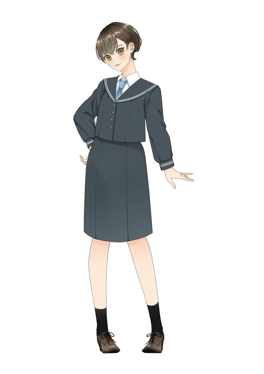 「#乙女制服総選挙2020 

エントリーNo.08
羽衣石(ハイシ)高等学校

」|花月@画集『現代創作和服』🌸のイラスト