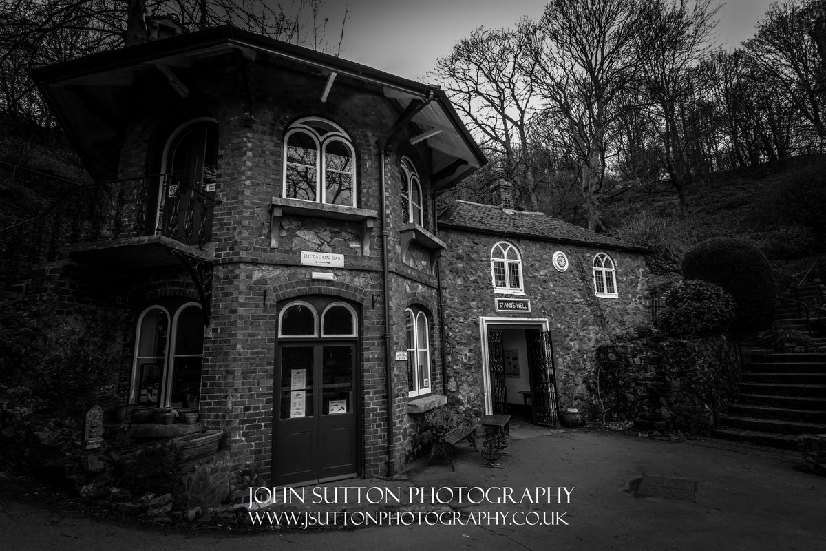 St Ann's Well and Cafe #Malvern #Worcestershire #Malvernhills #England #walking #hiking #hills #blackandwhite #blackandwhitephotography #photography #trees #buildings #travelphotography #Travel #tourism