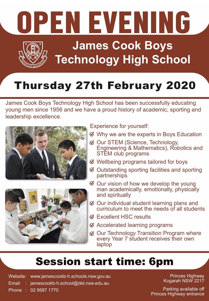 Just a reminder our Open Evening is on this Thursday. If you would like to find out about the great things we are doing at JCBTHS drop in and have a chat with our teachers and students and experience the school for yourself.