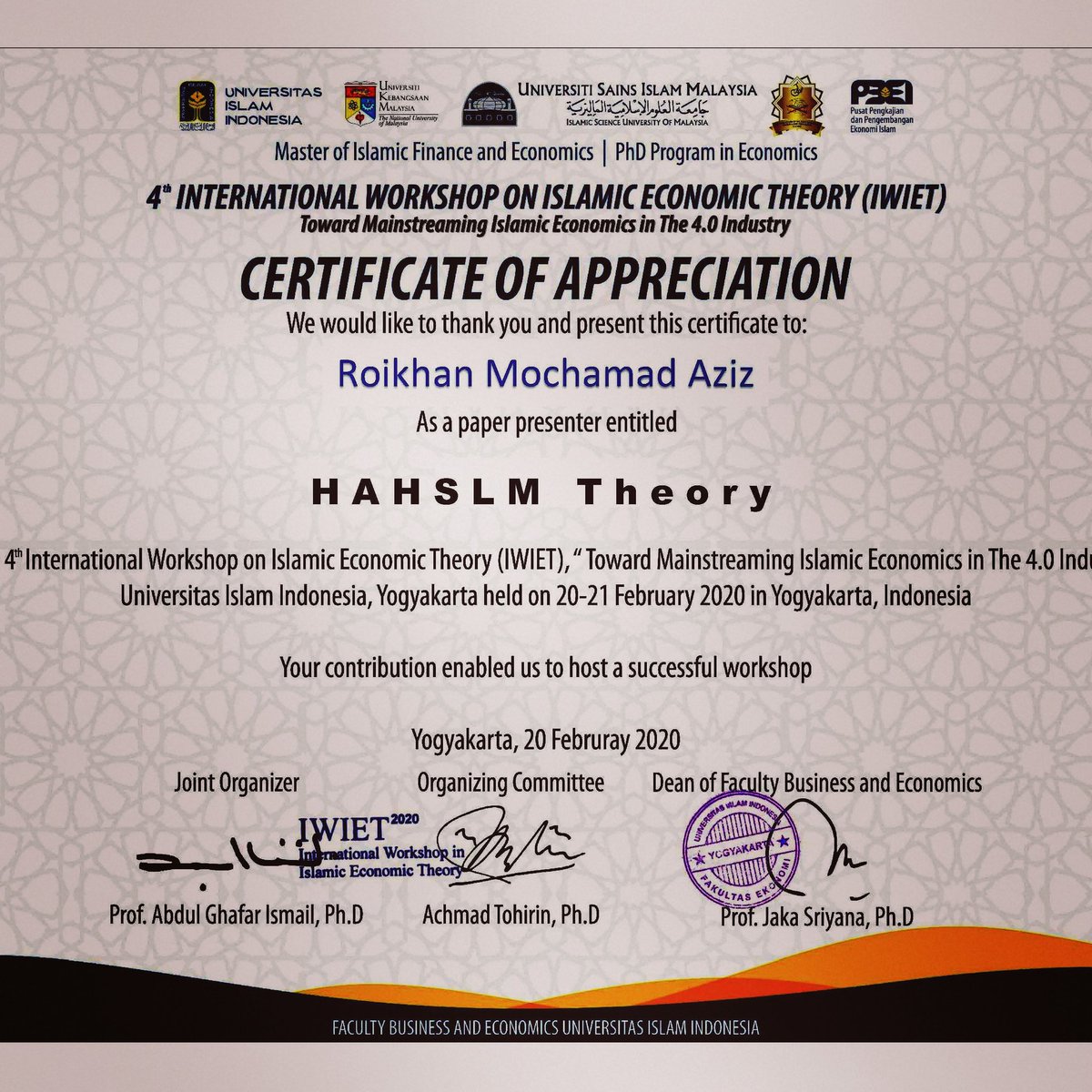 hahslm's tweet photo. IWIET 4th International Workshop On Islamic Economic Theory
Toward Mainstreaming Islamic Economic In The 4.0 Industry
February, 20-21, 2020, UII, Yogyakarta

#hahslmtheory #hahslm #theory
#iwiet #uii #ukm #usim
#yogyakarta #universitas 
#islam #indonesia
#th #teorih #472319x https://t.co/hMhZDEPm58