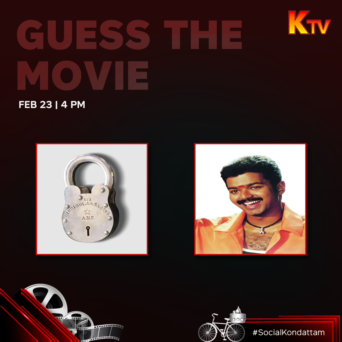 KTVTAMIL's tweet photo. Indha guess the movie ku naanga evlo kashtapattom teriyuma..Please nalla yoschi sollunga, punniyama pogum!
Today at 4 Pm on #KTV 

#SocialKondattam #MoviesOnKTV https://t.co/JahxnUupCQ