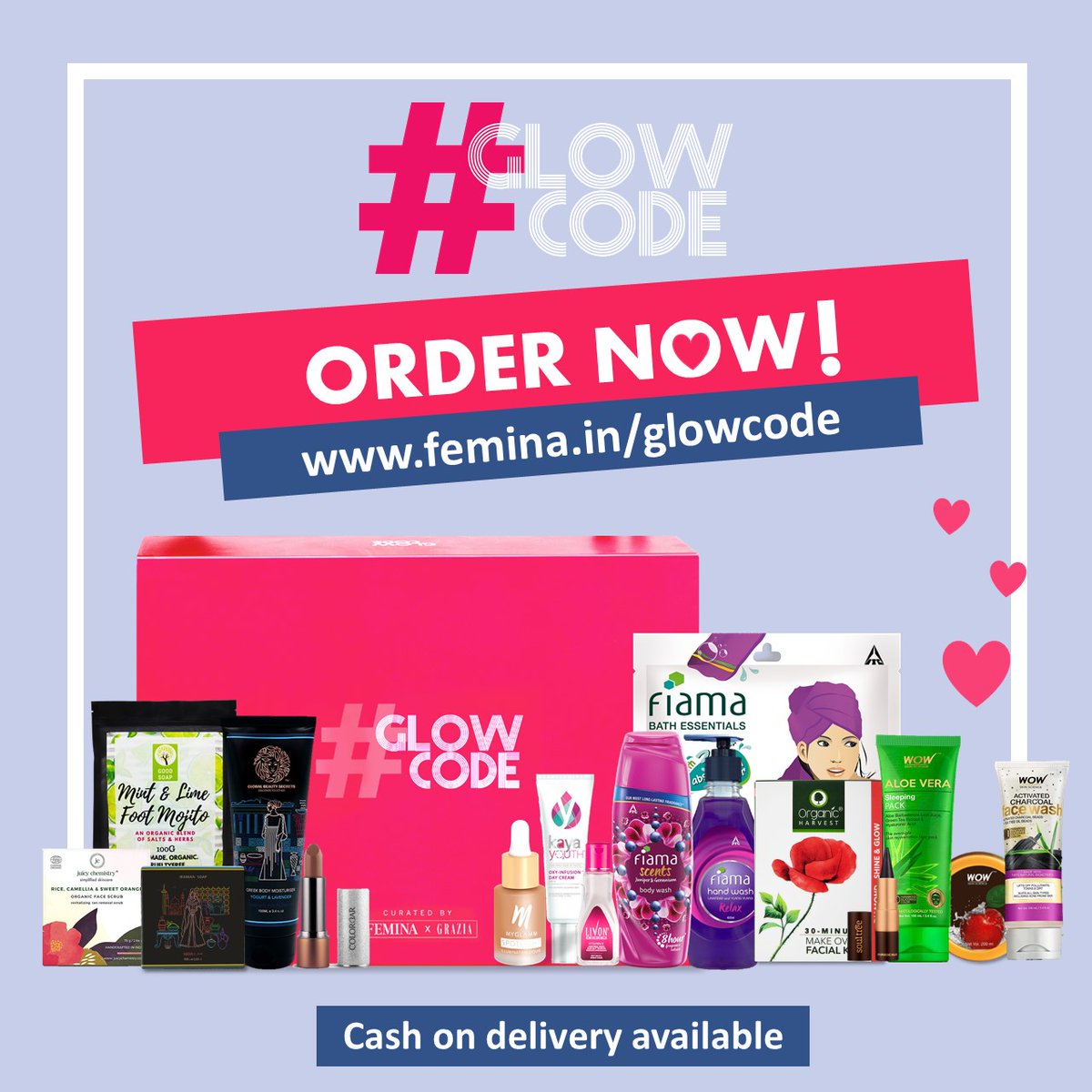 FeminaIndia's tweet image. Great deal alert! 🎉 We, #FeminaXGrazia are bringing you 16 products worth ₹ 7000 for only ₹1,999/- Log on to femina.in/glowcode today and claim this deal!
#GlowCode #Femina #Grazia #BeautyBag