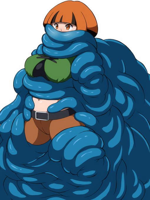 モジャンボに絡みつかれたナタネさん 