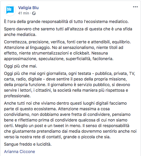 valigiablu's tweet photo. Il coronavirus e la responsabilità dell'ecosistema mediatico. https://t.co/8VOJEpUPL8 https://t.co/mAtLOUvYac