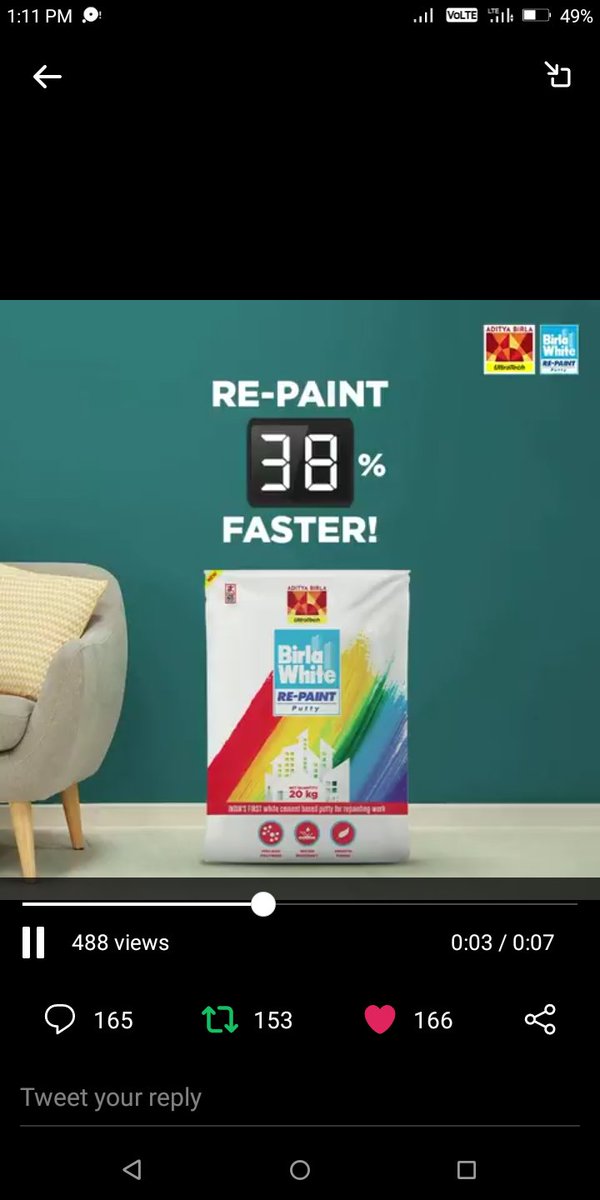 MBatra01's tweet photo. @BirlaWhite Birla White Re-Paint Putty Saves Upto 38 % 💁
#ContestAlert
#BirlaWhite #RePaintPutty #Putty #Repaint #Renovate #WallRepaint #HomeRenovation #Interiors #InteriorWalls https://t.co/V2jB6HW2LS