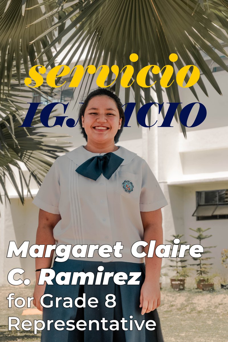 ServicioIgnacio's tweet photo. VOTE!
Margaret Claire C. Ramirez
for Grade 8 Representative

[@margaretramz]

#Ramirez4G8Rep
#ServicioIgnacio
#ServiceAboveSelf 
#COLElection2020 https://t.co/G4EfnUt0Kc