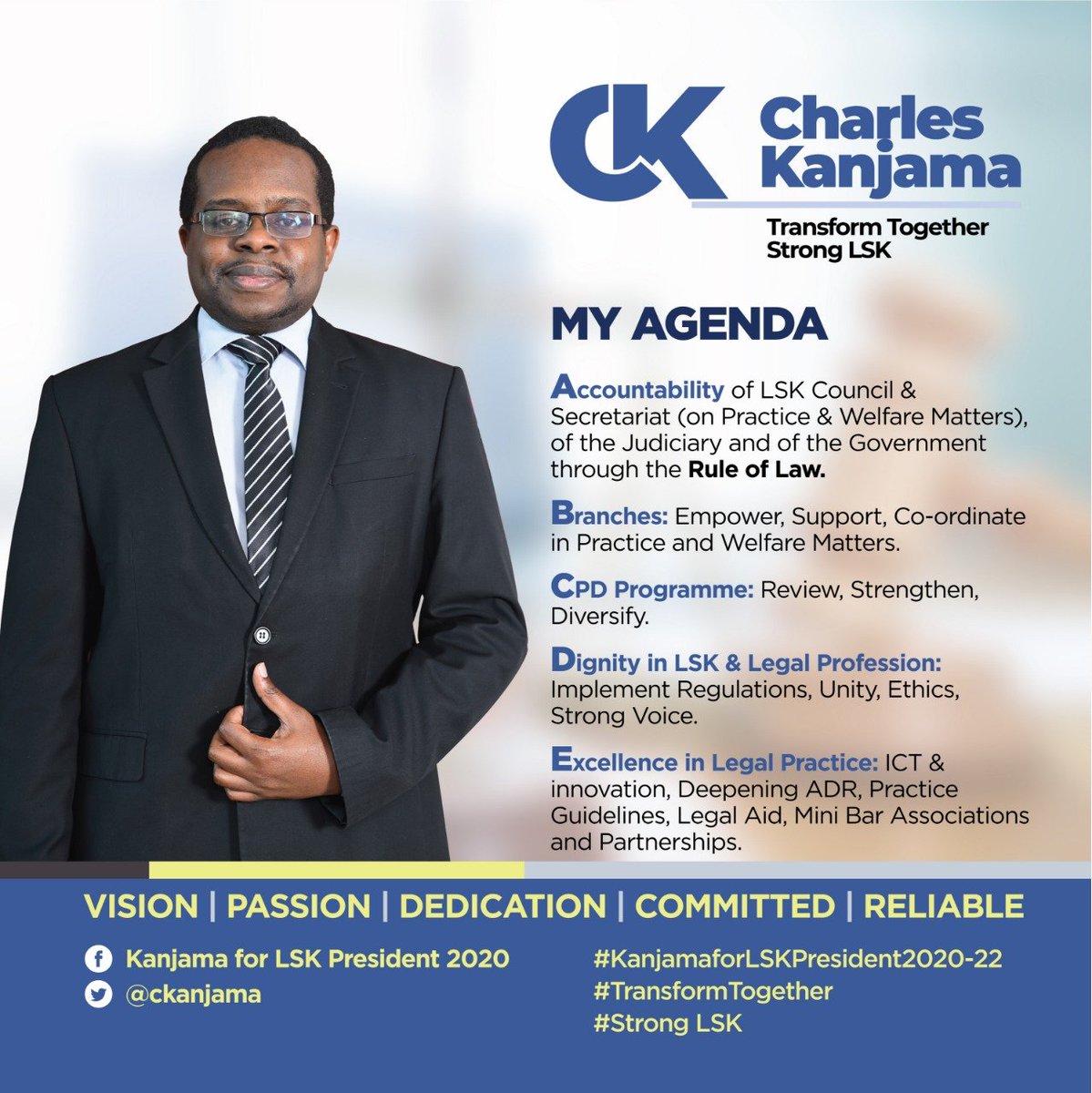 ckanjama's tweet photo. I encourage lawyers to review my agenda & track record and spread the word to your colleagues and friends. Let's mobilise voters so that we can ensure a high voter turnout.
#ItsTimeToFinishTheJob
#TransformTogether
#StrongLSK https://t.co/prEKyZ7f7e