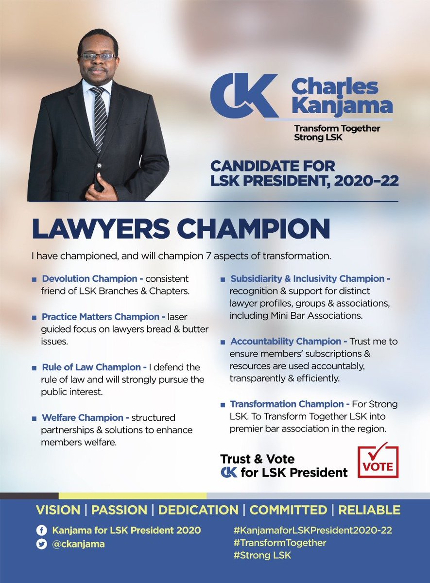 ckanjama's tweet photo. If elected, you can trust me to be a servant leader and a transformative LSK president. Once again, I humbly seek your support and vote. And have a nice weekend.
#ItsTimeToFinishTheJob
#TransformTogether
#StrongLSK https://t.co/pkNk4CS6Qy