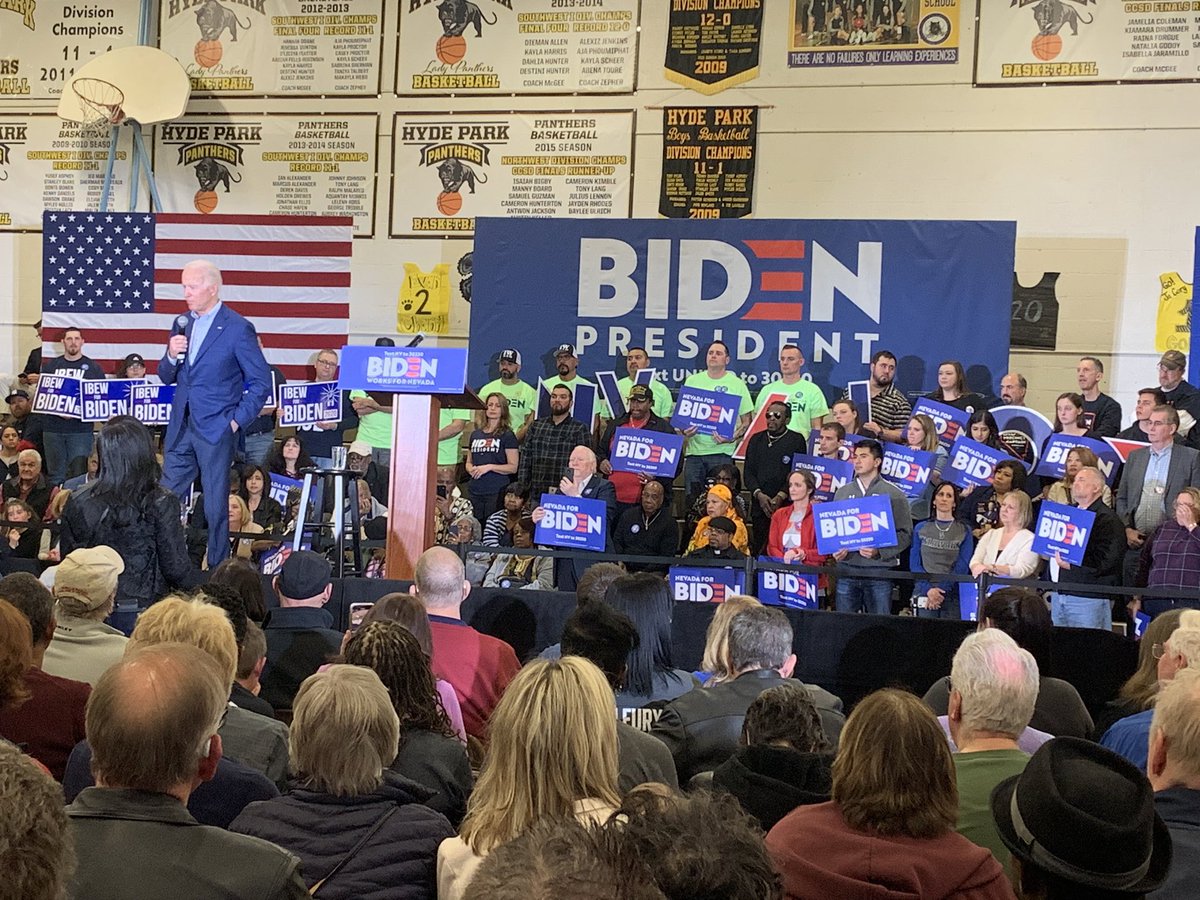 deanapayne's tweet photo. I attended Precinct Captain training then went to a private event. Got the opportunity to look Joe in the eye, shake his hand and tell him that I will work hard for him. He looked me in the eye and thanked me. I am fired up! #RidinwithBiden #JoeforNV #Joe2020 #NevadaCaucus https://t.co/gfLZkIbQZe
