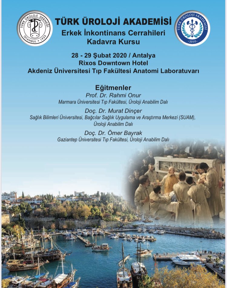 Rahmi Onur (@drrahmionur) on Twitter photo Türk Üroloji Akademisi - 8. İnkontinans cerrahileri Kadavra Eğitim Kursunu 28-29 Şubat Antalya Akdeniz Üniversitesi Anatomi Laboratuvarında gerçekleştireceğiz.<a href="/Uroturk/">Türk Üroloji Derneği</a> @mmuratdincer2 <a href="/omer_bayrak/">Ömer Bayrak</a> Türk Üroloji Akademisi - 8. İnkontinans cerrahileri Kadavra Eğitim Kursunu 28-29 Şubat Antalya Akdeniz Üniversitesi Anatomi Laboratuvarında gerçekleştireceğiz.<a href="/Uroturk/">Türk Üroloji Derneği</a> @mmuratdincer2 <a href="/omer_bayrak/">Ömer Bayrak</a>