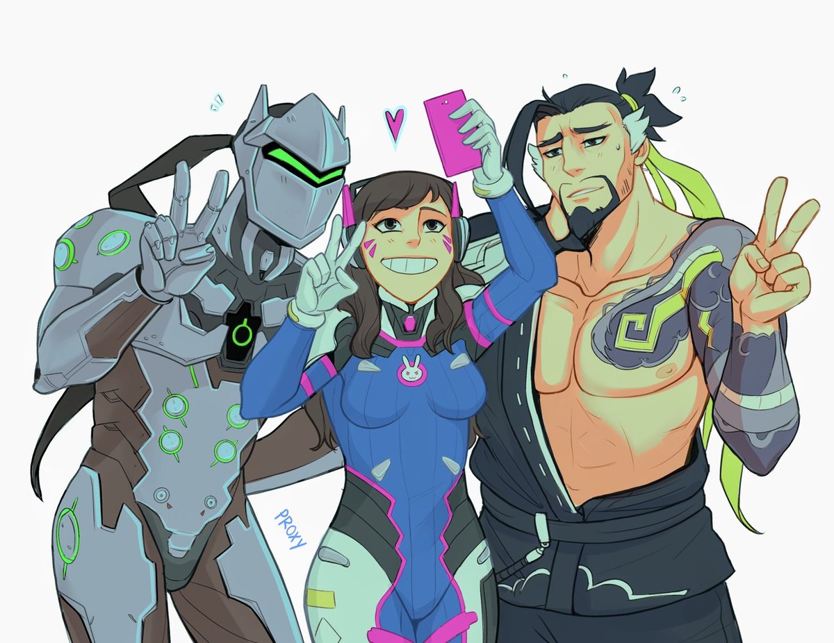 Hanzo, Dva and Genji selfie! 