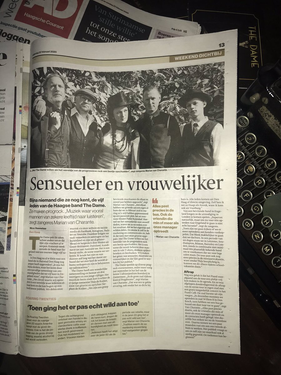 thedameband's tweet photo. They go on and on... making headlines! The Dame in de @ADnl Haagse Courant vandaag!
🤩💋 #rockband #music #tourUK https://t.co/MWKSK69RSn