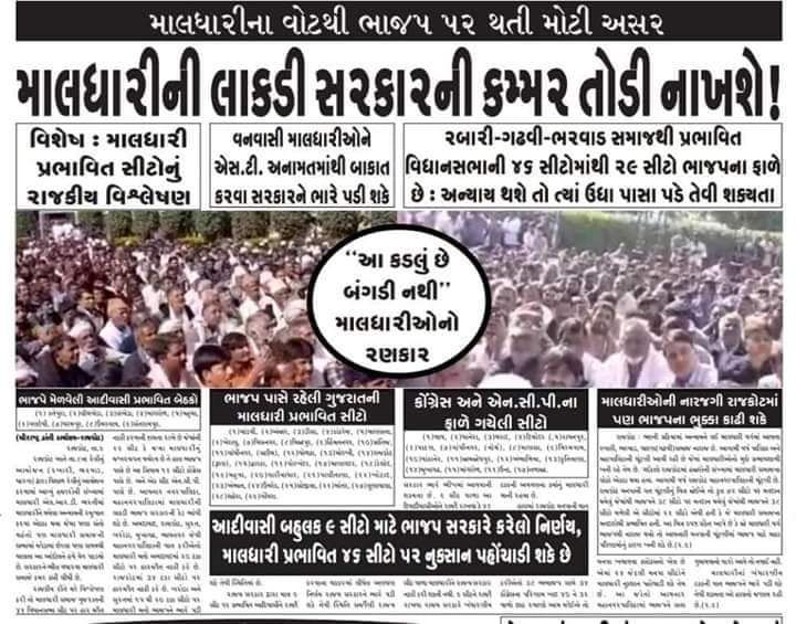 Sansit8's tweet photo. ગુજરાત સરકાર માલધારી ને એનાં અધિકાર પર તરાપ મારશે તો 2022 ની ચૂંટણી મા સરકાર ને કેટલું નુકસાન જાસે એ આ ફોટો પર થી જાણી સકો છો.અમે માલધારી અમારો અધિકાર આદિવાસી.@Pankaj_zapda_ @JivrajAal @PMOIndia @CMOGuj @AmarKhambhaliya @AmitShah @rashtrapatibhvn @narendramodi @POTUS @UNinHindi https://t.co/xyqSRDMx50