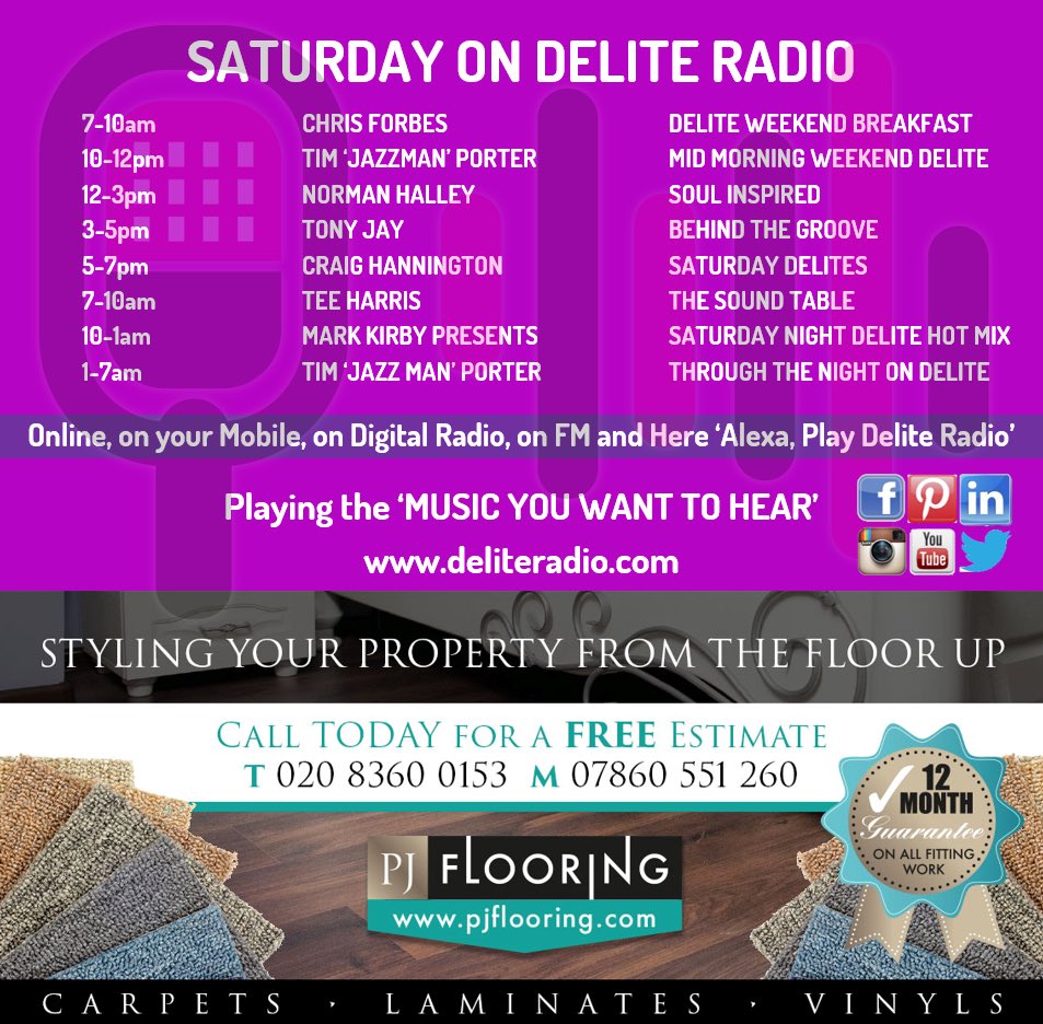 Delite Radio - Music You Want To Hear (@deliteradio) on Twitter photo Check out the <a href="/DeliteRadio/">Delite Radio - Music You Want To Hear</a> #schedule for today.
Playing the #music you want to hear on #DAB in #London, #Manchester, #Birmingham, #Glasgow, #Portsmouth & on #FM in #Cyprus.
Click to #listenlive deliteradio.com Check out the <a href="/DeliteRadio/">Delite Radio - Music You Want To Hear</a> #schedule for today.
Playing the #music you want to hear on #DAB in #London, #Manchester, #Birmingham, #Glasgow, #Portsmouth & on #FM in #Cyprus.
Click to #listenlive deliteradio.com