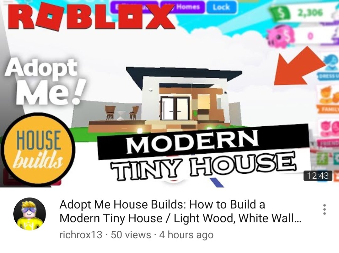 O Xrhsths Richrox13 Sto Twitter Adopt Me Modern Tiny House Build Please Watch Comment Below Whats Ur Reaction To The Video Thanks Youtube Link Https T Co 48w5yukdtx Join Our Goldenarmy 1 88k Subs Atm - roblox adopt me tiny home
