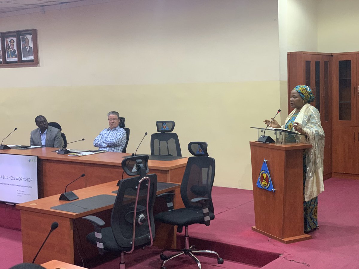 jamilmangga's tweet photo. Opening remark by @aishawumar founder @inara_ng  at the Inara Business Workshop: A deep dive into agribusiness strategy and innovation at the @NARCng https://t.co/ZM3qhUWwBw