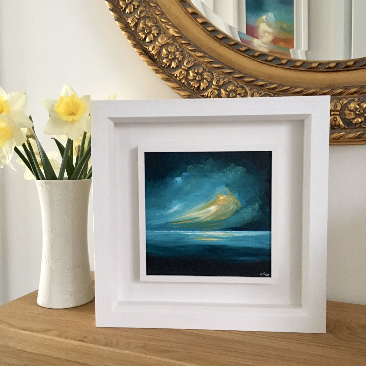 Good morning, I thought I’d share my recent painting inspired by #stormciara complete in her frame! @barrabest #UKGiftHour #UKWeekendHour #womaninbizhour #UKGiftAm