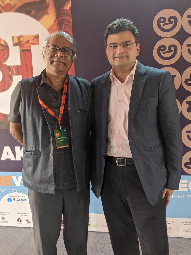 With the wonderful @TheJaggi. Delicious Moong dhal halwa.He tells me lunch is sponsored by ONGC.