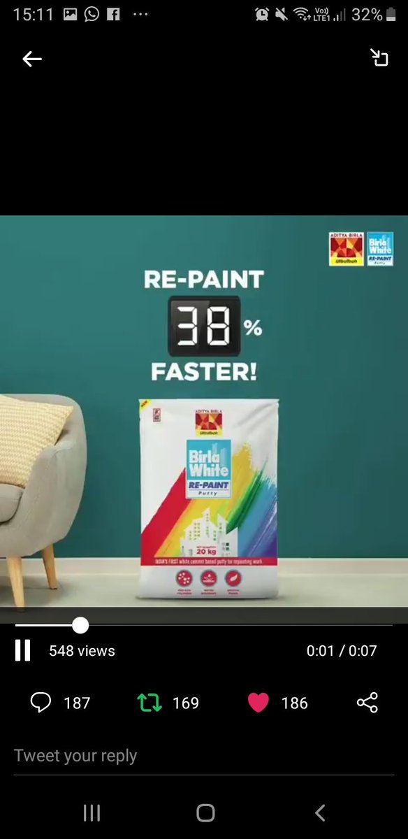 Chhayadhamecha's tweet photo. @BirlaWhite Here is my perfect screenshot team @BirlaWhite with 3️⃣8️⃣%faster
#ContestAlert
#BirlaWhite #RePaintPutty #Putty #Repaint #Renovate #WallRepaint #HomeRenovation #Homepainting #Interiors #InteriorWalls
@DJ_Bhayani
@avii4ever
@Aaravsingh28 https://t.co/uG9mEK2kuK
