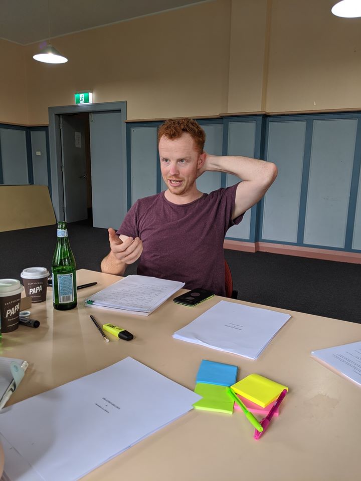 RatcatchT's tweet image. First day of rehearsal done and dusted! The Linden Solution team kick things off with a script-read and a round-table discussion: just seven weeks 'til we hit the KXT stage! 

#kxt #theatre #newwork #newwriting #rehearsalroom #acting #directing #aussietheatre #politics #Fascism