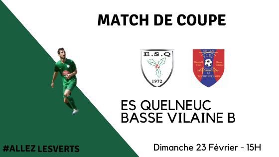 🔊 Affiche du week - end

Après la pluie, le vent, les matchs reportés ... réception ce dimanche 23 février pour nos verts en match de coupe !

15 H : ES Quelneuc - Basse Vilaine B

Supporters venez nombreux pour supporter notre équipe !

#AllezLesVerts