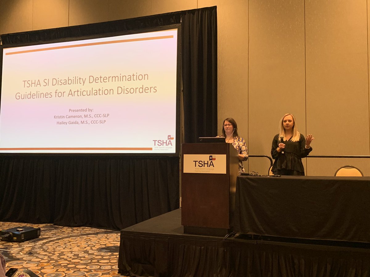 Great job @HaileyGaida and <a href="/KCameronSLP/">Kristin Cameron</a> on your presentation of the new Articluation Guidelines!! Way to show <a href="/RISDSLPs/">RISDSLPs</a> how you SHINE at the state level!! #TSHA2020