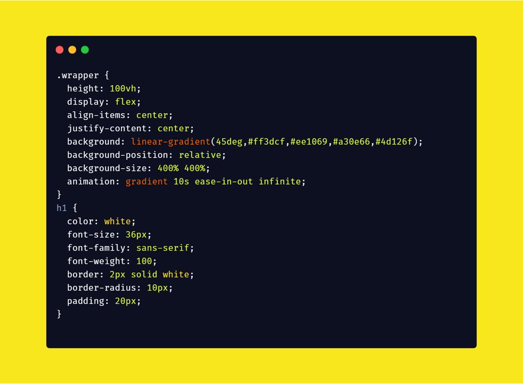 codewithkeshav's tweet image. How to create gradient background animation using CSS?
Check out full tutorial on YouTube.
youtu.be/F8t88oQfWOY
#Coding #webdesign #uiinspiration #css #tutorial