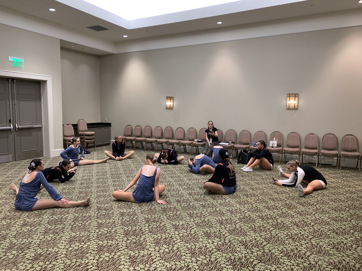 Listening to inspirational messages from some former PCHS dance team members and captains. Thanks for sending sweet pep talks to our current girls!