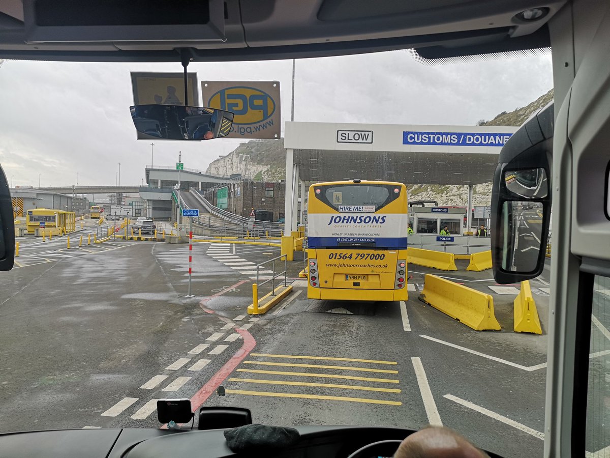We're back on English soil and have arrived safe and sound. We will be  travelling back to the meeting point after a quick stop half way to Leeds 🚌💨 Arriving around 9pm!