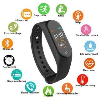 BIRVRED M4 Smart Fitness Band Watch Bracelet for Men and Women with Sports Activity Tracker, Waterproof, Steps/Calorie Counter, Blood Pressure, Heart Rate Monitor wardrobeview.in/birvred-m4-sma…