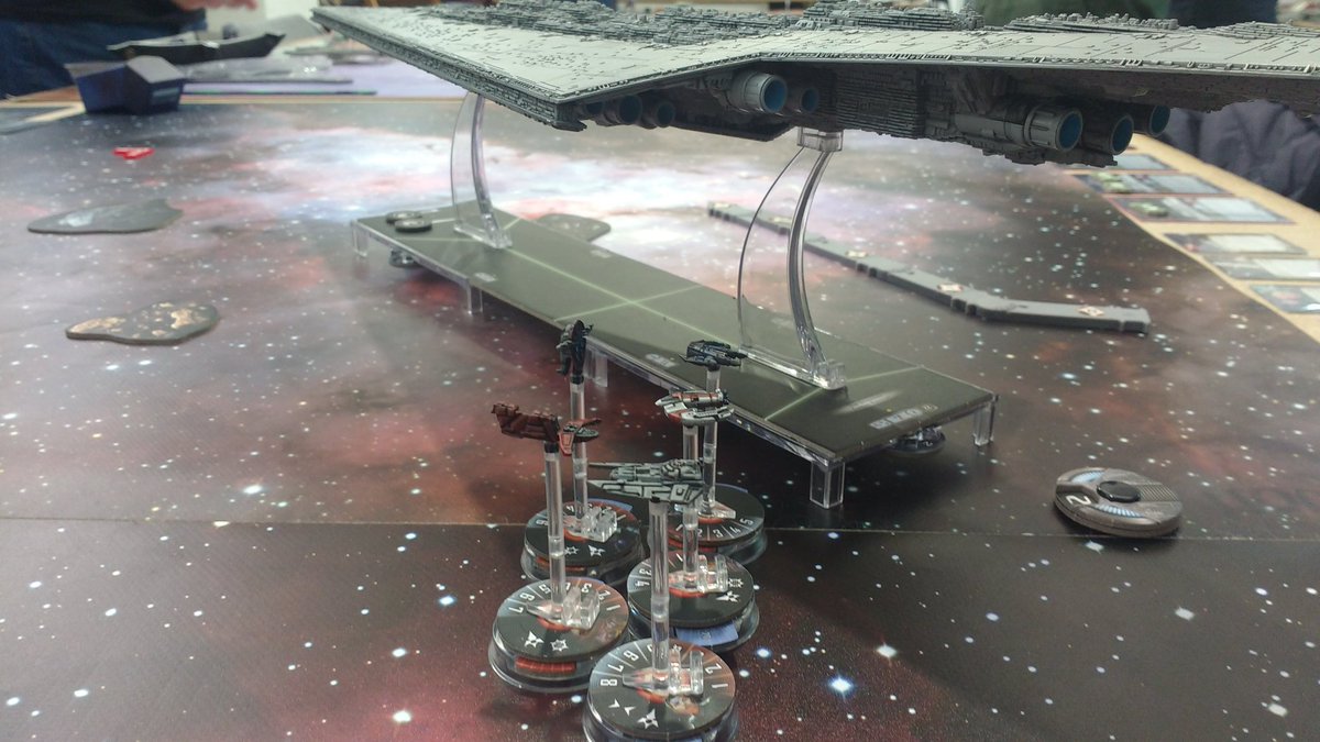 villatil's tweet image. Segunda ronda en el Primer Championship de #StarWarsArmada en #goblintrader Zaragoza
13 participantes, 7 rebeldes, 2 ISSD
@ffgop_es @FFGOP
