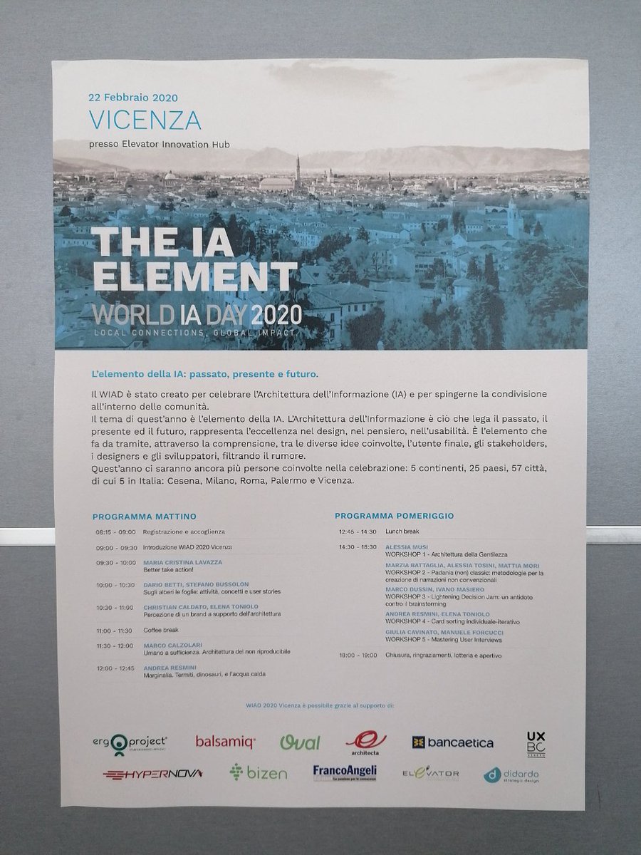 angelovent's tweet image. A #WIAD2020Vicenza @resmini ripercorre la storia dell&apos;Information Architecture, raccontando di Richard Saul Wurman e delle altre persone che hanno dato un contributo fondamentale a all&apos;Architettura dell&apos;Informazione
#WIAD2020 #TheIAElement