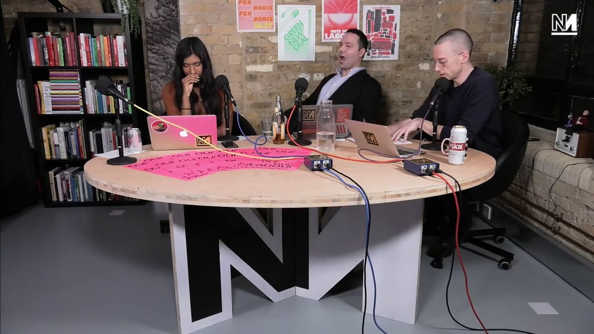 banthebbc's tweet photo. I like this more than I should: Here's the moment when it hit Ash Sarkar and Aaron Bastani that their plans for "Luxury Communism" under Corbyn just got trashed :) #ExitPoll2019 https://t.co/1AiRhZL5cw