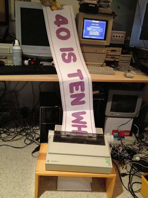  #IamSoOld that I have used the 'Banner' software to print banners on a dot matrix printer.Heck, some of us even found the 'music' that the printer made, good enough to dance to!:D