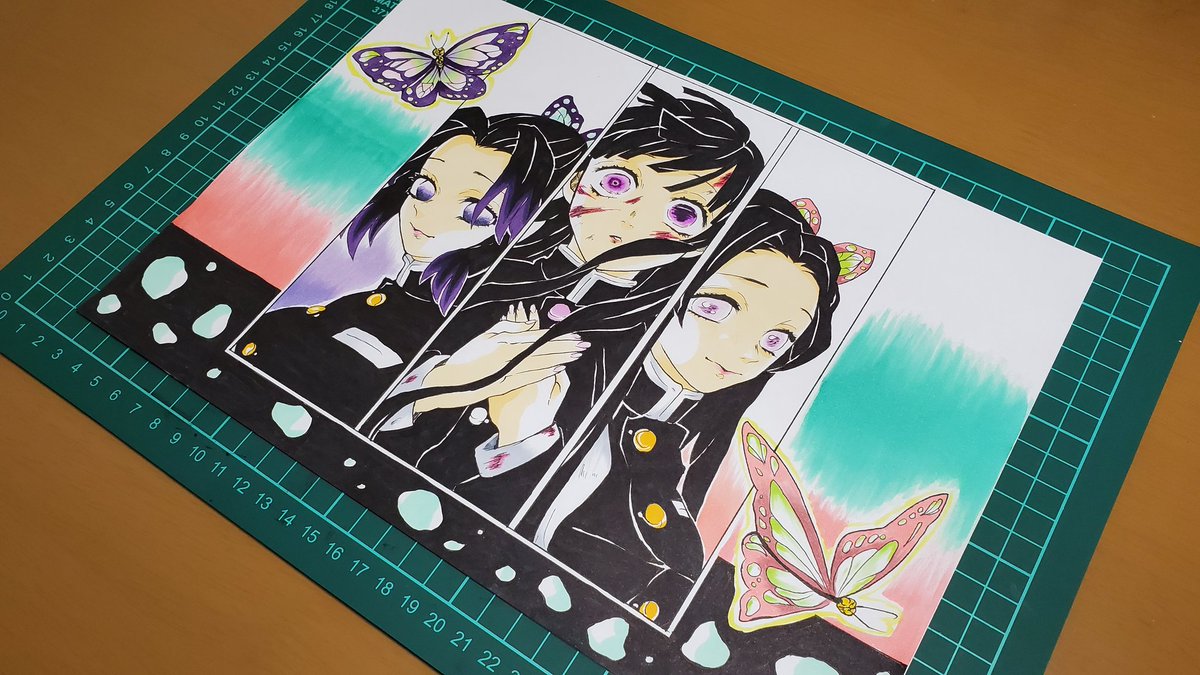 栗花落カナヲ 紡がれた 心 鬼滅の刃 栗花落カナヲ 胡蝶しのぶ 胡蝶カナエ こバya4のイラスト