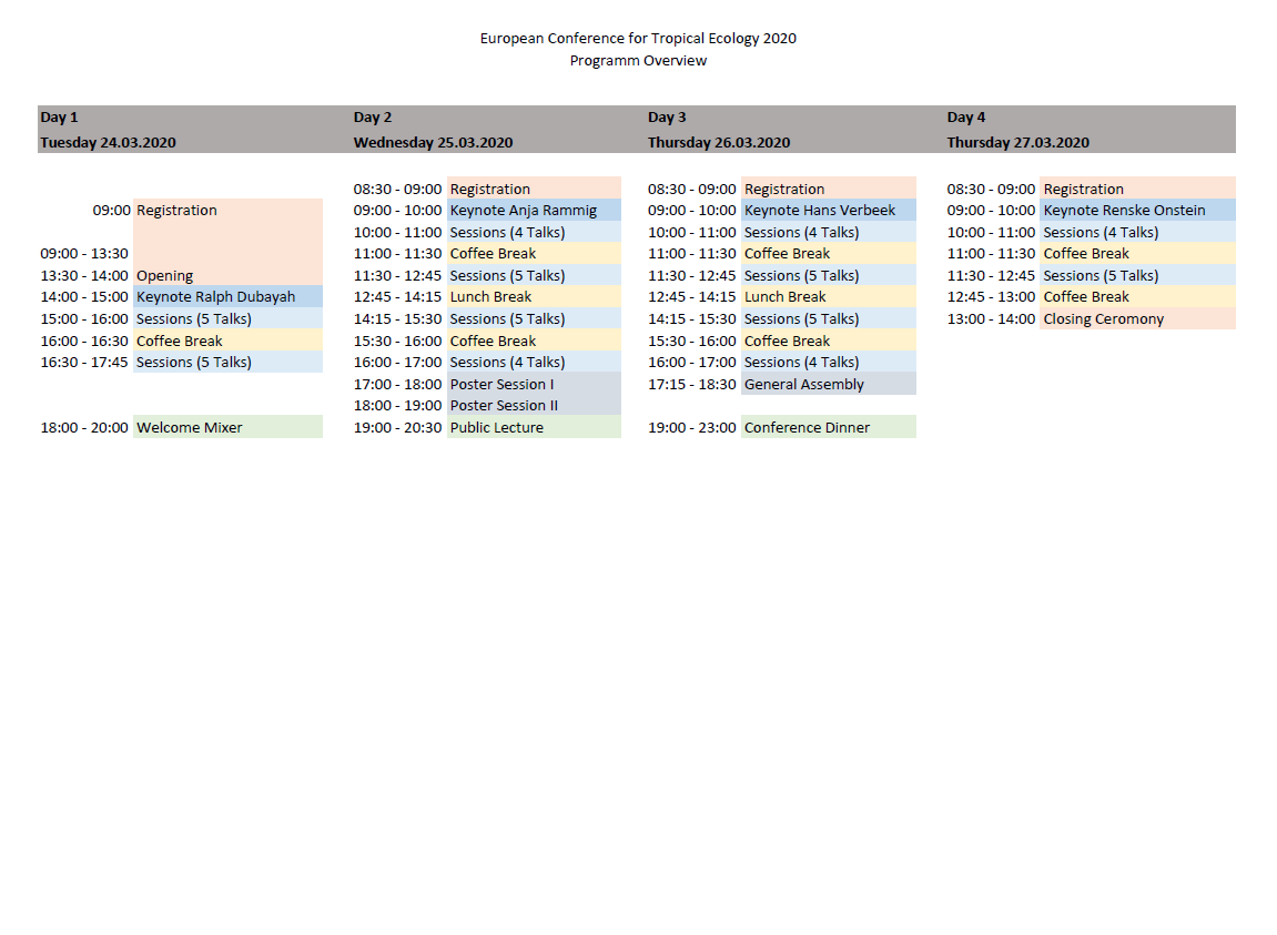 soctropecol's tweet photo. Take a look at our #gtoe2020 program! Which session are you joining? 🤗#mountainbiogeography 🏔️ #hunting🏃 #pollination🐝 #landuse 🎑#magroves🌳#diversification🌾#monitoring 📡#modelling🖥️ #biogeography🌎#recovery🌱#management👩🌾#microbiomes 🦠 https://t.co/6oi3hvWzoU