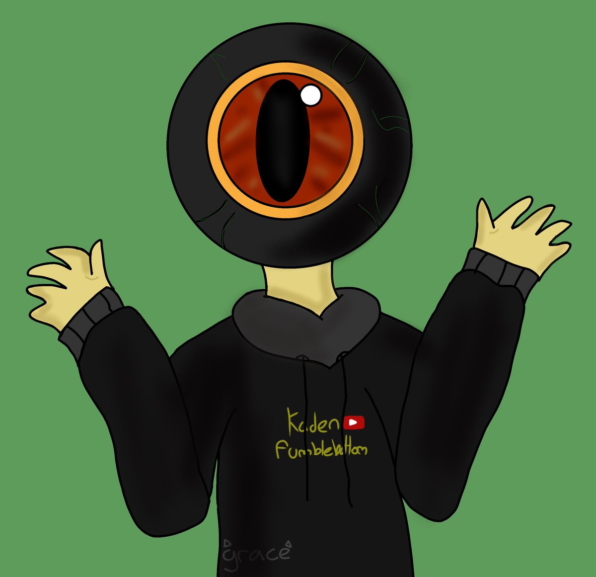 Is that a cool looking eyeball man with Roblox Kaden Fumblebottom merch?? 