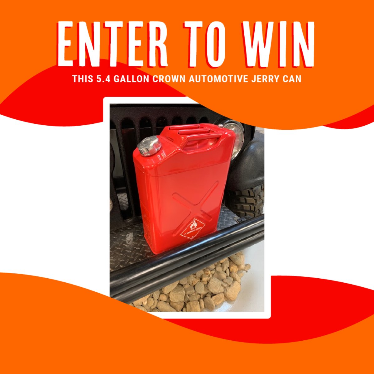 From now through Feb. 27, you can enter for the chance to win this 5.4-gallon Crown Automotive Jerry Can! Visit our Facebook page to enter.